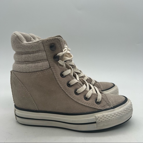 Converse Women’s Size 5.5 Chuck Taylor Beige All*Star Platform Wedge 544848C. - Picture 9 of 9